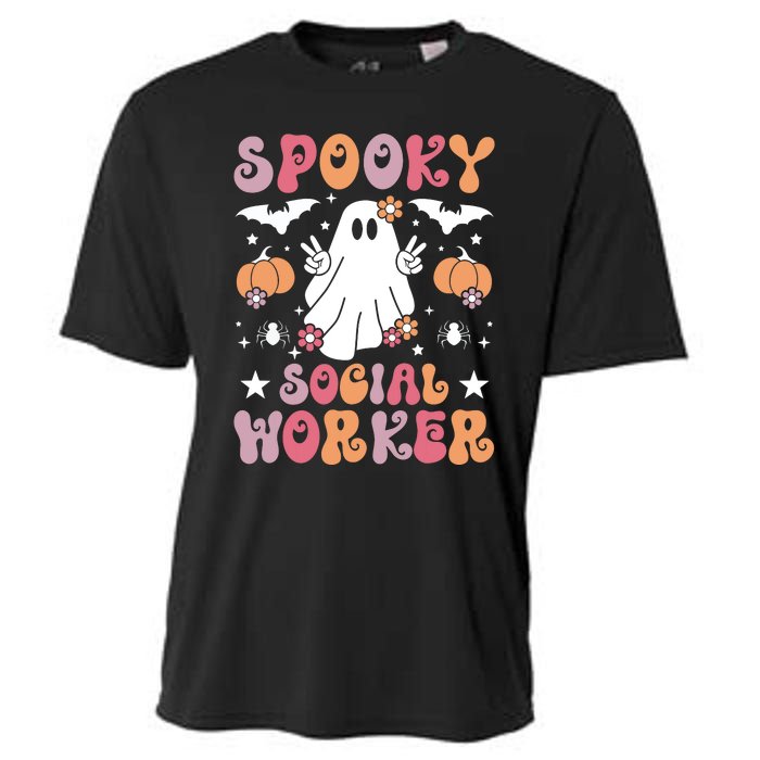 Spooky Social Worker Halloween Best Social Workers Cooling Performance Crew T-Shirt