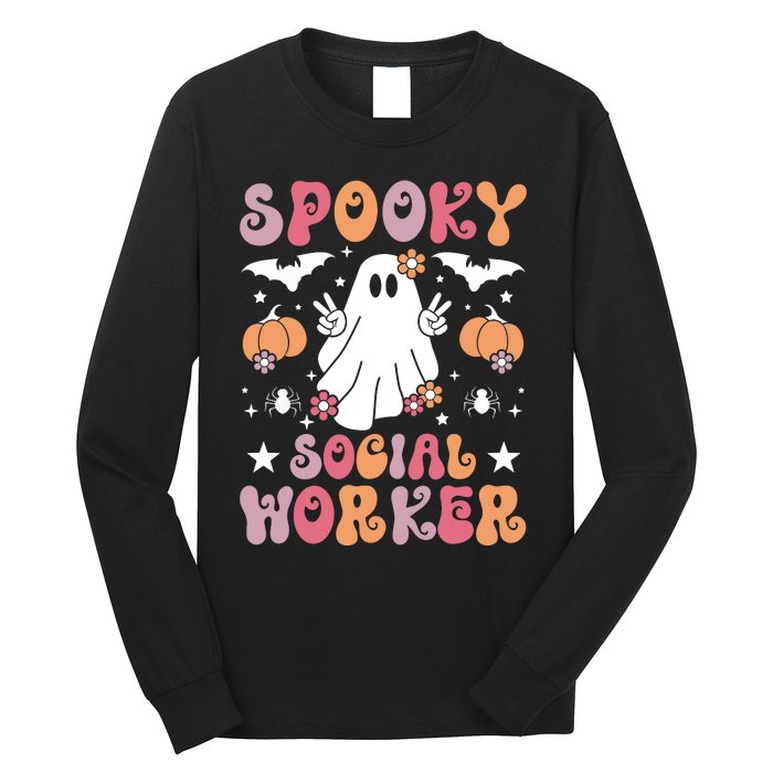 Spooky Social Worker Halloween Best Social Workers Long Sleeve Shirt