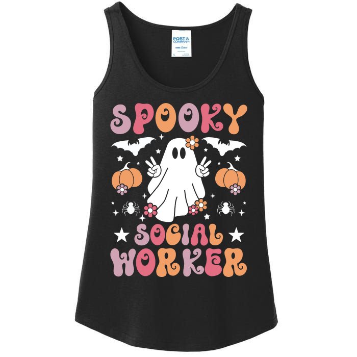 Spooky Social Worker Halloween Best Social Workers Ladies Essential Tank