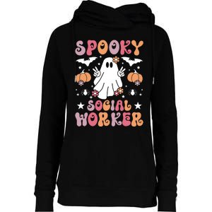 Spooky Social Worker Halloween Best Social Workers Womens Funnel Neck Pullover Hood