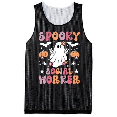 Spooky Social Worker Halloween Best Social Workers Mesh Reversible Basketball Jersey Tank