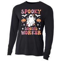 Spooky Social Worker Halloween Best Social Workers Cooling Performance Long Sleeve Crew