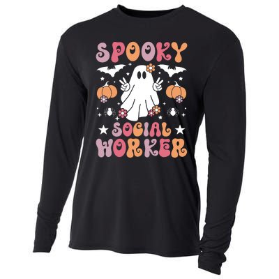 Spooky Social Worker Halloween Best Social Workers Cooling Performance Long Sleeve Crew