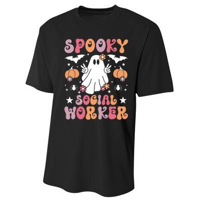 Spooky Social Worker Halloween Best Social Workers Performance Sprint T-Shirt