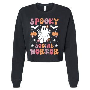 Spooky Social Worker Halloween Best Social Workers Cropped Pullover Crew