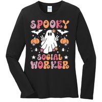 Spooky Social Worker Halloween Best Social Workers Ladies Long Sleeve Shirt