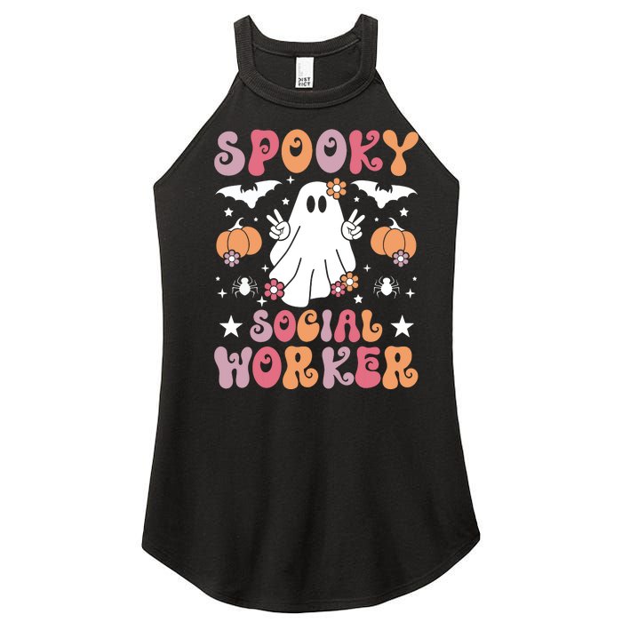 Spooky Social Worker Halloween Best Social Workers Women's Perfect Tri Rocker Tank