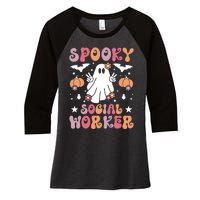 Spooky Social Worker Halloween Best Social Workers Women's Tri-Blend 3/4-Sleeve Raglan Shirt