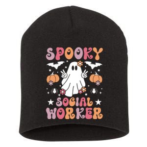 Spooky Social Worker Halloween Best Social Workers Short Acrylic Beanie