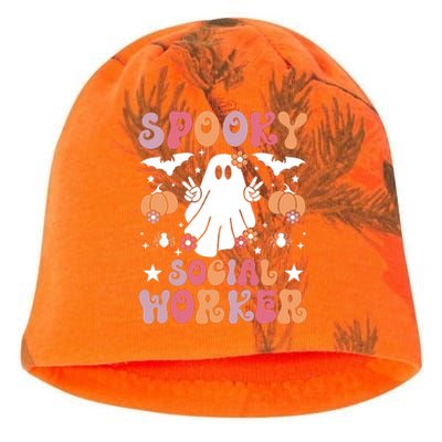 Spooky Social Worker Halloween Best Social Workers Kati - Camo Knit Beanie