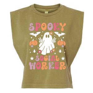 Spooky Social Worker Halloween Best Social Workers Garment-Dyed Women's Muscle Tee