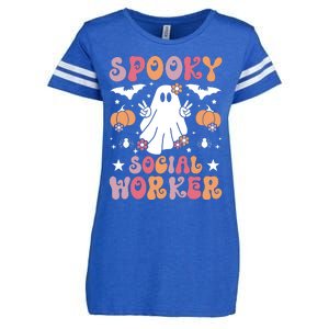 Spooky Social Worker Halloween Best Social Workers Enza Ladies Jersey Football T-Shirt