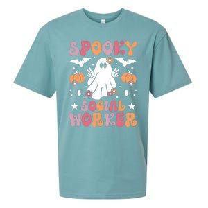 Spooky Social Worker Halloween Best Social Workers Sueded Cloud Jersey T-Shirt