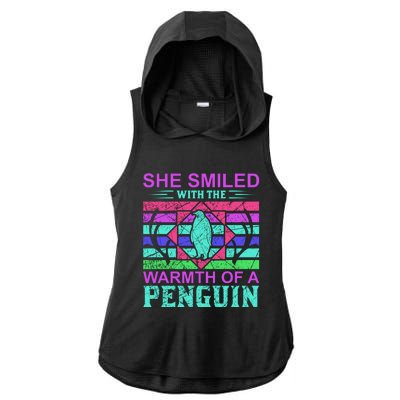 She Smiled With The Warmth Of A Penguin Ladies PosiCharge Tri-Blend Wicking Draft Hoodie Tank