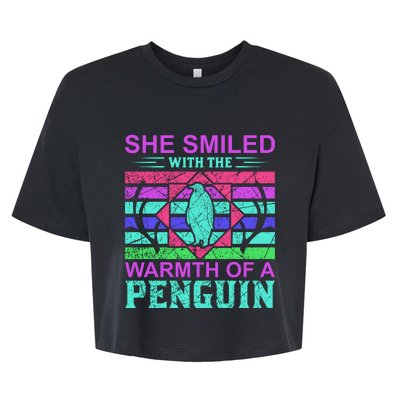 She Smiled With The Warmth Of A Penguin Bella+Canvas Jersey Crop Tee