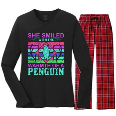 She Smiled With The Warmth Of A Penguin Women's Long Sleeve Flannel Pajama Set 