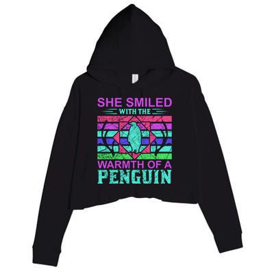 She Smiled With The Warmth Of A Penguin Crop Fleece Hoodie