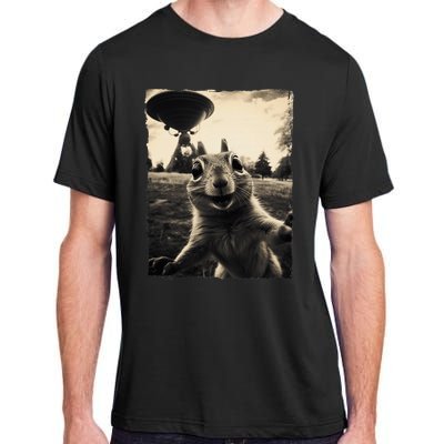 Squirrel Selfie With Ufos Squirrel Mom Funny Squirrel Lover Adult ChromaSoft Performance T-Shirt