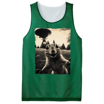 Squirrel Selfie With Ufos Squirrel Mom Funny Squirrel Lover Mesh Reversible Basketball Jersey Tank