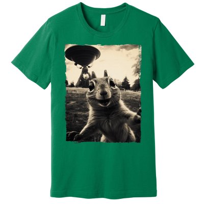 Squirrel Selfie With Ufos Squirrel Mom Funny Squirrel Lover Premium T-Shirt