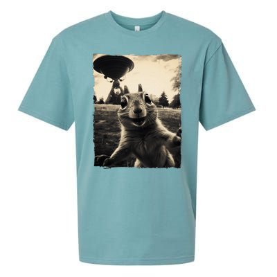 Squirrel Selfie With Ufos Squirrel Mom Funny Squirrel Lover Sueded Cloud Jersey T-Shirt