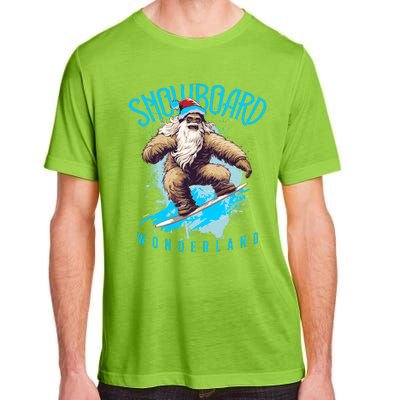 Sasquatch Snowboard Wonderland Christmas Bigfoot Adult ChromaSoft Performance T-Shirt