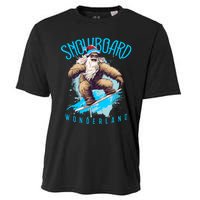 Sasquatch Snowboard Wonderland Christmas Bigfoot Cooling Performance Crew T-Shirt