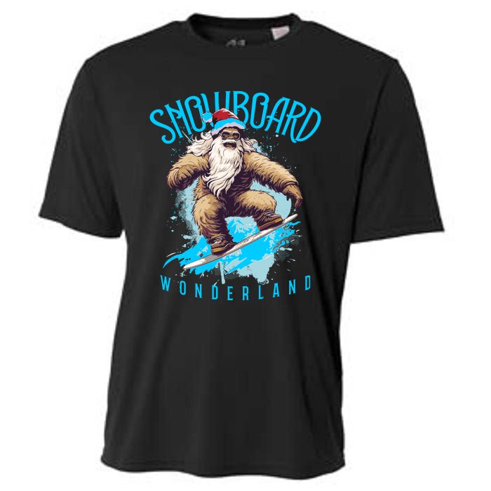 Sasquatch Snowboard Wonderland Christmas Bigfoot Cooling Performance Crew T-Shirt