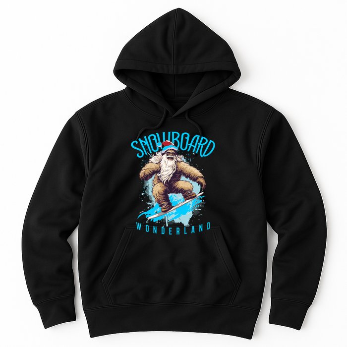 Sasquatch Snowboard Wonderland Christmas Bigfoot Hoodie