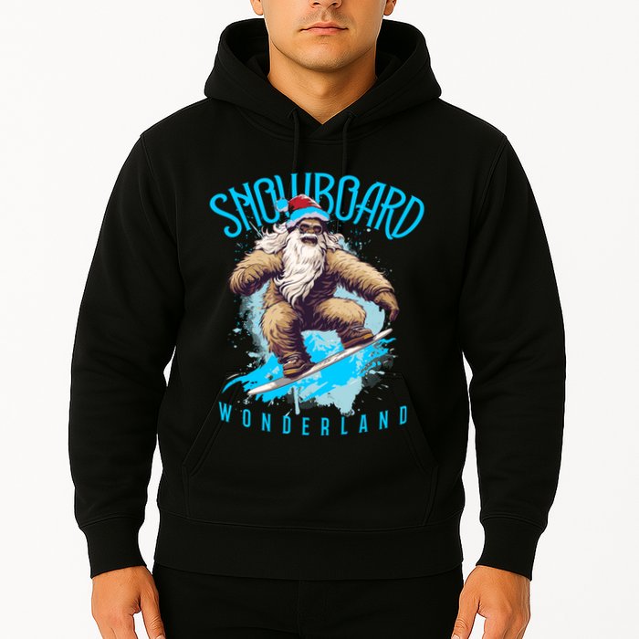 Sasquatch Snowboard Wonderland Christmas Bigfoot Hoodie