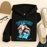 Sasquatch Snowboard Wonderland Christmas Bigfoot Hoodie
