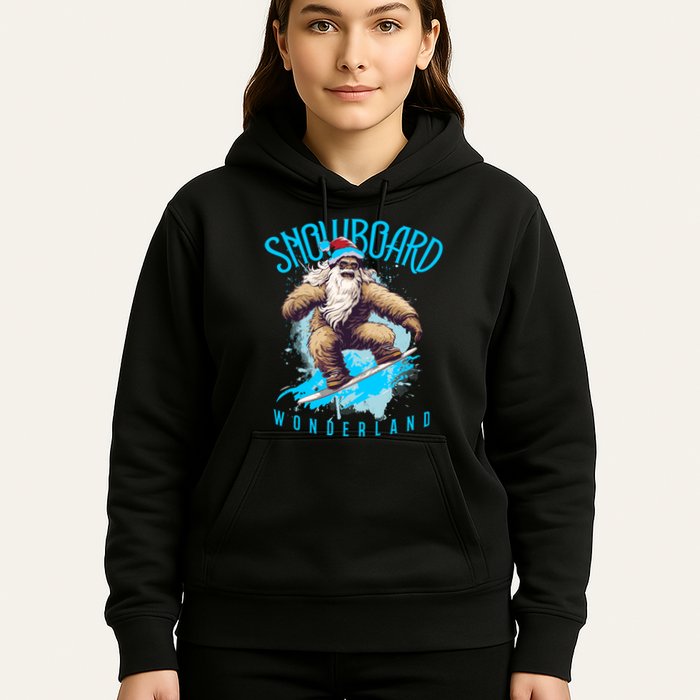 Sasquatch Snowboard Wonderland Christmas Bigfoot Hoodie