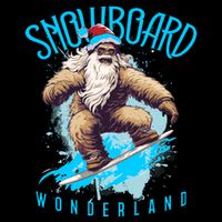 Sasquatch Snowboard Wonderland Christmas Bigfoot Long Sleeve Shirt