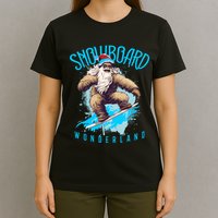 Sasquatch Snowboard Wonderland Christmas Bigfoot T-Shirt