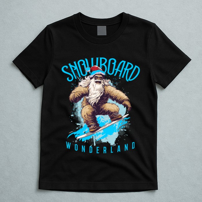 Sasquatch Snowboard Wonderland Christmas Bigfoot T-Shirt