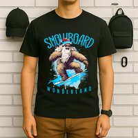 Sasquatch Snowboard Wonderland Christmas Bigfoot T-Shirt