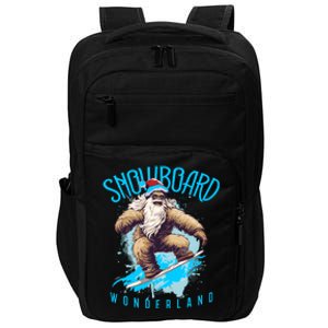 Sasquatch Snowboard Wonderland Christmas Bigfoot Impact Tech Backpack