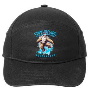 Sasquatch Snowboard Wonderland Christmas Bigfoot 7-Panel Snapback Hat