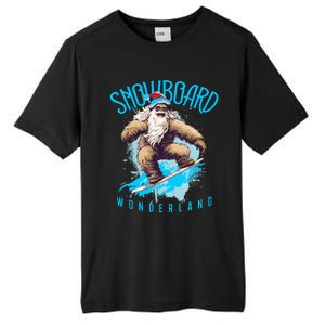 Sasquatch Snowboard Wonderland Christmas Bigfoot Tall Fusion ChromaSoft Performance T-Shirt