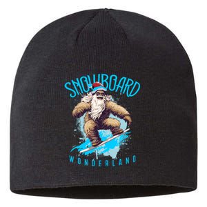 Sasquatch Snowboard Wonderland Christmas Bigfoot Sustainable Beanie