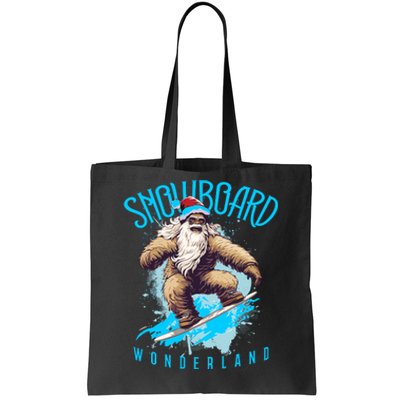 Sasquatch Snowboard Wonderland Christmas Bigfoot Tote Bag