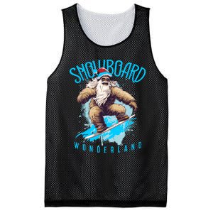 Sasquatch Snowboard Wonderland Christmas Bigfoot Mesh Reversible Basketball Jersey Tank