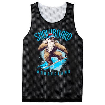 Sasquatch Snowboard Wonderland Christmas Bigfoot Mesh Reversible Basketball Jersey Tank