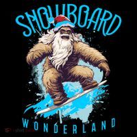 Sasquatch Snowboard Wonderland Christmas Bigfoot Poster