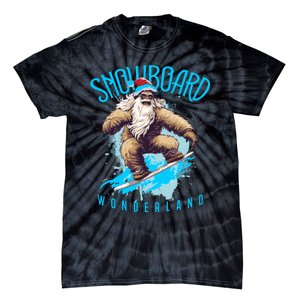 Sasquatch Snowboard Wonderland Christmas Bigfoot Tie-Dye T-Shirt