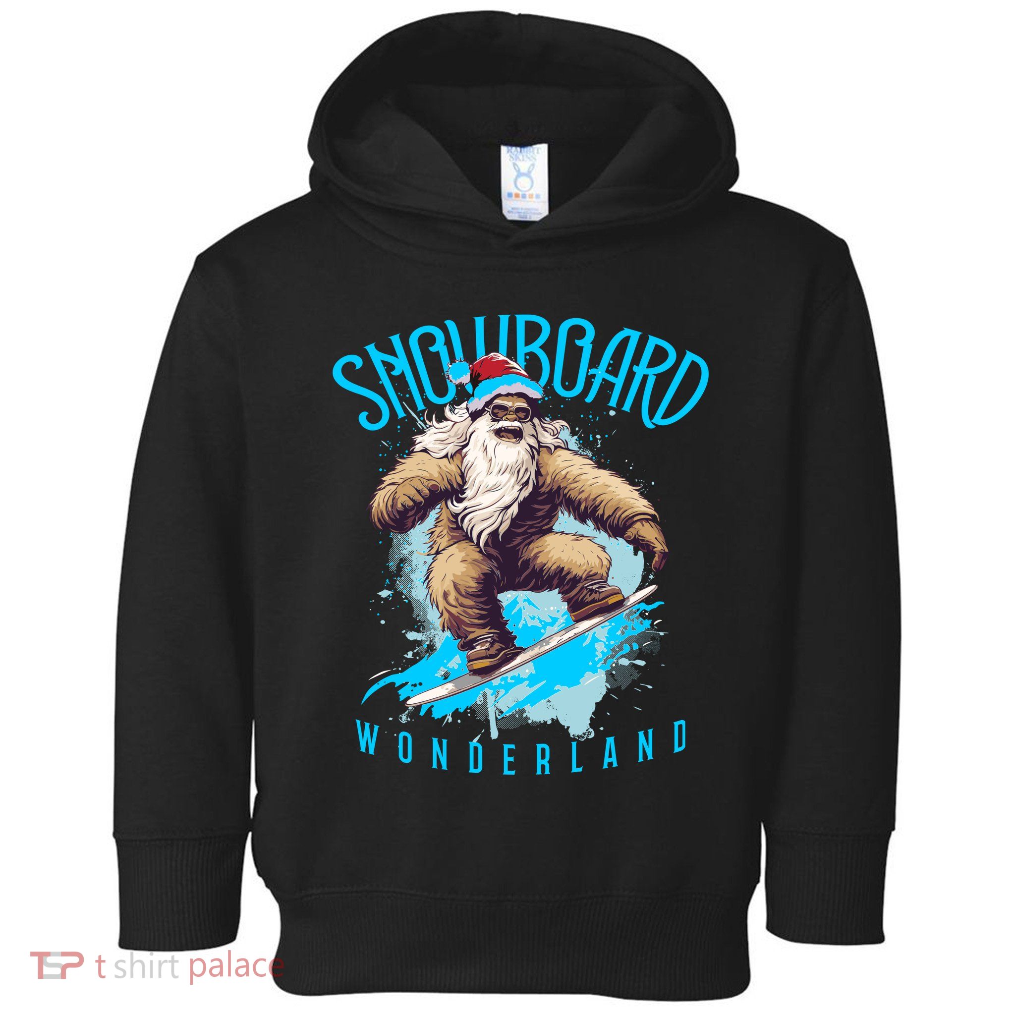 Sasquatch Snowboard Wonderland Christmas Bigfoot Toddler Hoodie
