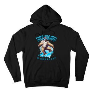 Sasquatch Snowboard Wonderland Christmas Bigfoot Tall Hoodie