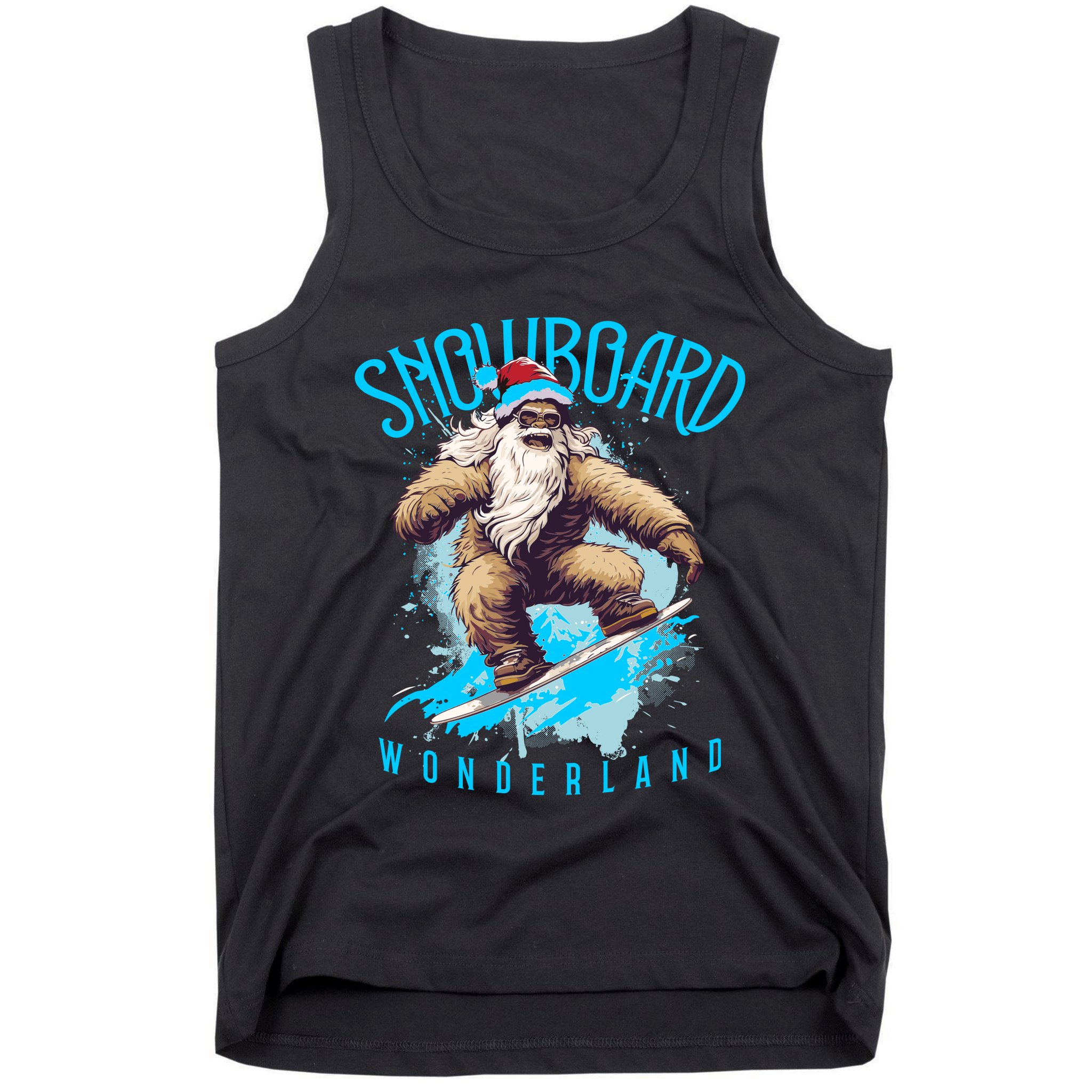 Sasquatch Snowboard Wonderland Christmas Bigfoot Tank Top