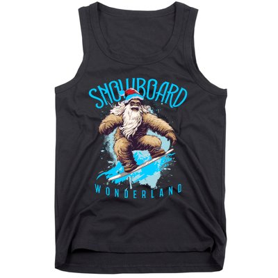 Sasquatch Snowboard Wonderland Christmas Bigfoot Tank Top