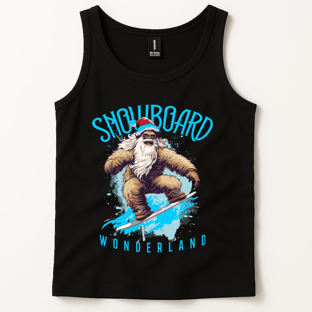 Sasquatch Snowboard Wonderland Christmas Bigfoot Tank Top